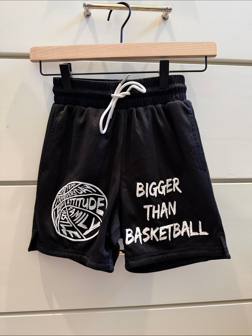 Boys “Black 'Bigger Than Basketball' Athletic Shorts